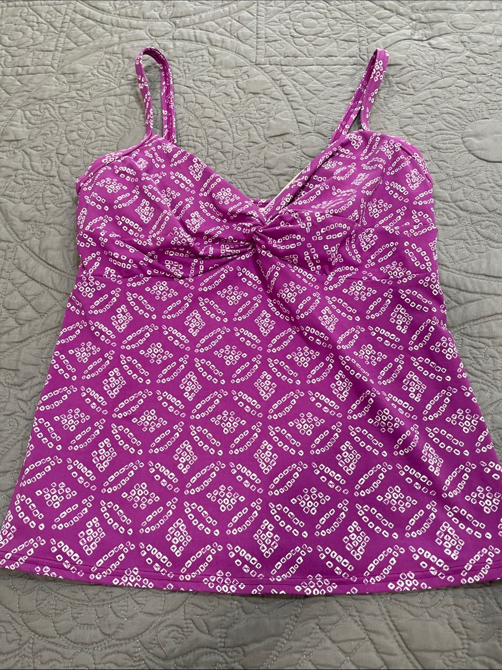 Lands' End Purple Twist-Front Tankini 8